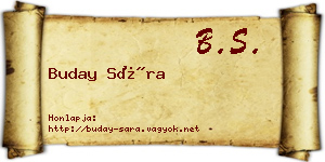 Buday Sára névjegykártya