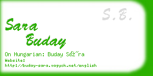 sara buday business card